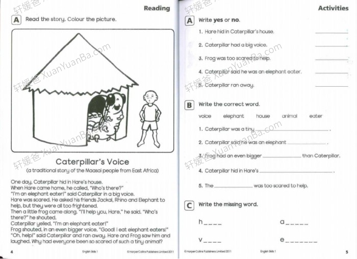 《Collins English Skills》柯林斯基础技能 1-2级学生英文练习册含答案PDF 百度云网盘下载