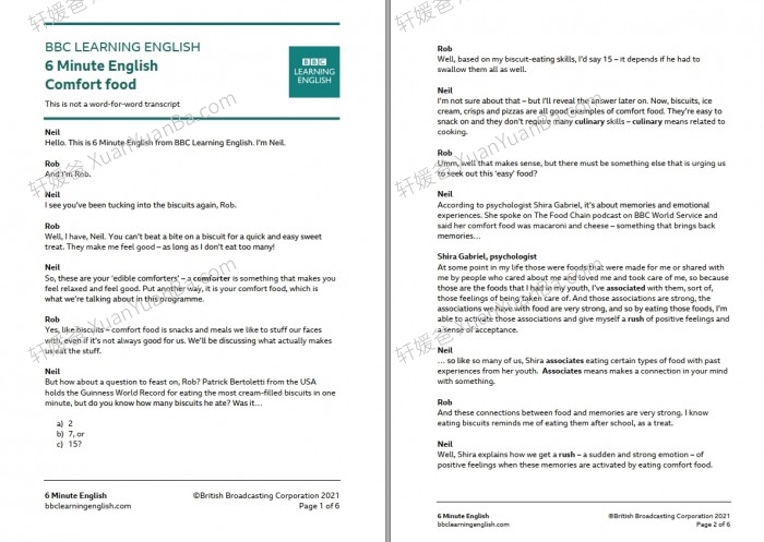 《BBC 6 minute-English 2021 合集》全年58期文本PDF+原版音频MP3英文听力练习 百度云网盘下载