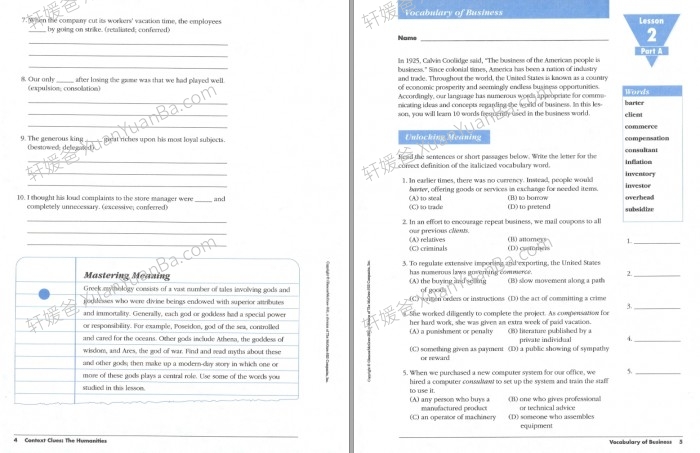 《Glencoe Vocabulary Builder》 1-7级学生英文词汇教材练习册PDF 百度云网盘下载