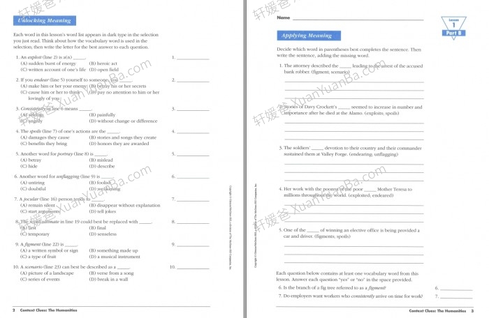 《Glencoe Vocabulary Builder》 1-7级学生英文词汇教材练习册PDF 百度云网盘下载