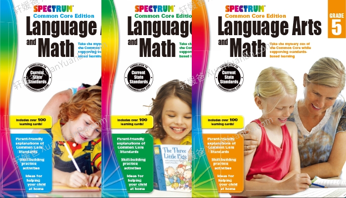 《Spectrum Language Arts and Math GK-G5》光谱语言理解与数学英文练习册6册PDF 百度云网盘下载