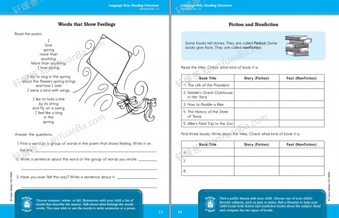《Spectrum Language Arts and Math GK-G5》光谱语言理解与数学英文练习册6册PDF 百度云网盘下载