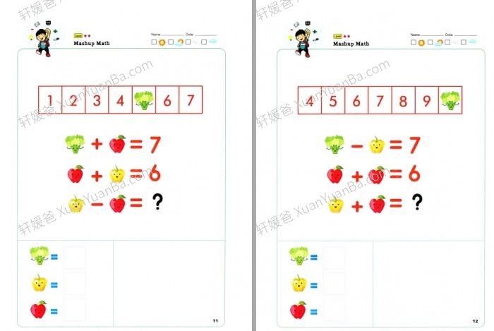 《等量代换》4个级别幼小衔接数学数感练习PDF 百度云网盘下载