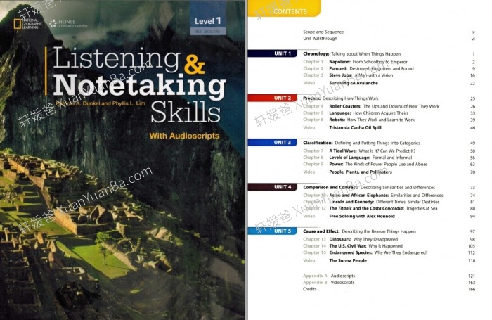 《Listening Notetaking第四版》国家地理英语听力系统提升教材全三册音频+视频+PDF 百度网盘下载