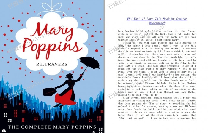 《Mary Poppins》6册英文有声书Audiobook册PDF电子书+MP3音频 百度网盘下载