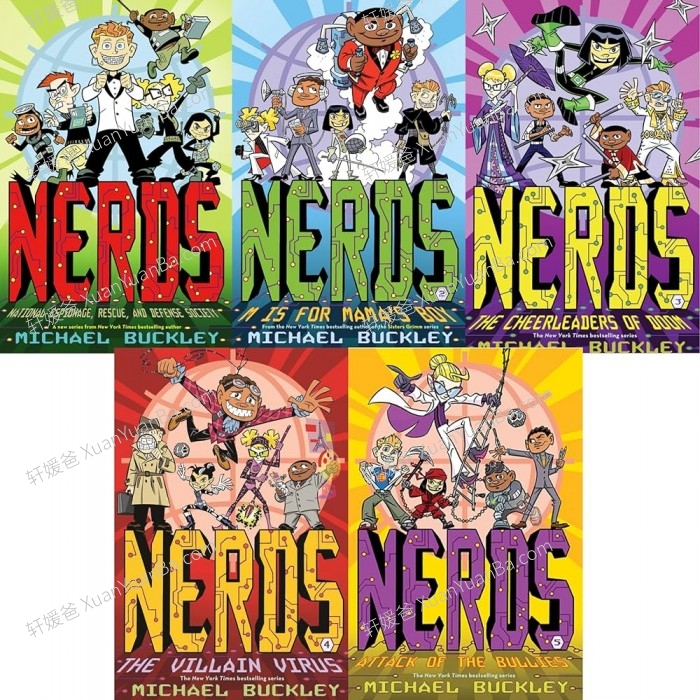 《Michael Buckley - NERDS Series 1-5》五册冒险类英文章节有声书音频MP3电子书PDF 百度云网盘下载