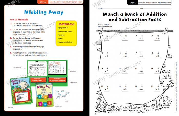 《Pocket-Folder Centers in Color  Math》89页幼儿数学启蒙练习册PDF 百度云网盘下载