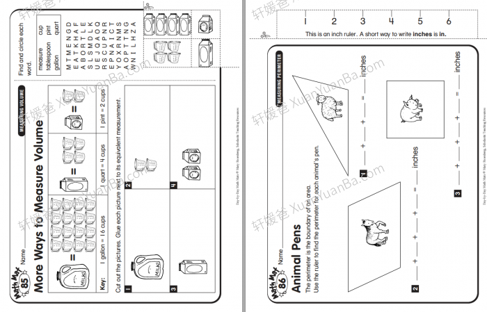 《Day-By-Day Math Mats G1-G2》209页英文数学练习册含答案PDF 百度云网盘下载