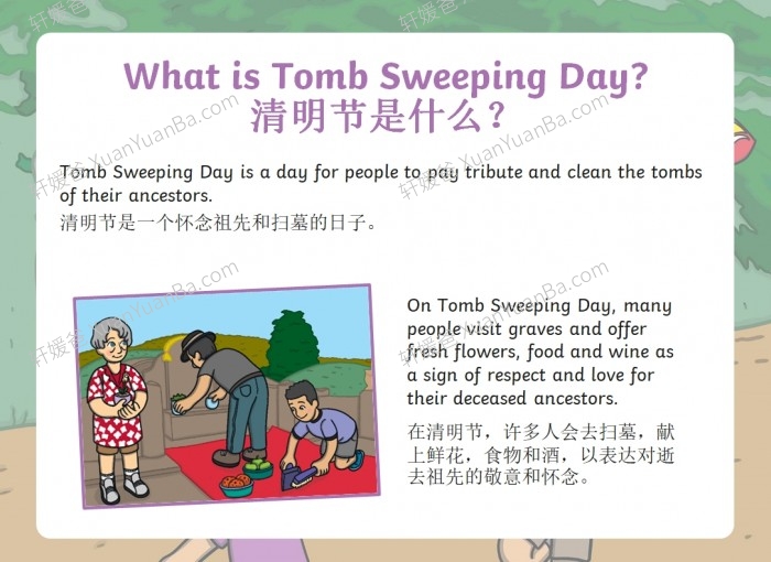 《清明节中英文素材包》手抄报古诗歌曲课件PPT PDF 百度云网盘下载