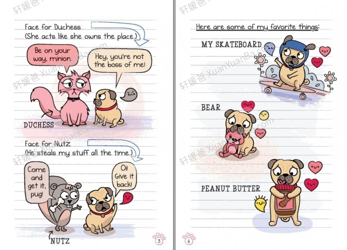 《哈巴狗日记 Diary of a Pug Series 1-4》5-9岁 桥梁章节英文漫画PDF 百度云网盘下载