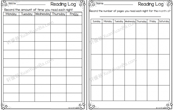 《Differentiated reading logs for whole year 阅读日志》82页阅读打卡记录表PDF  百度云网盘下载