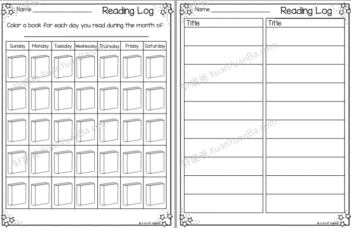 《Differentiated reading logs for whole year 阅读日志》82页阅读打卡记录表PDF  百度云网盘下载