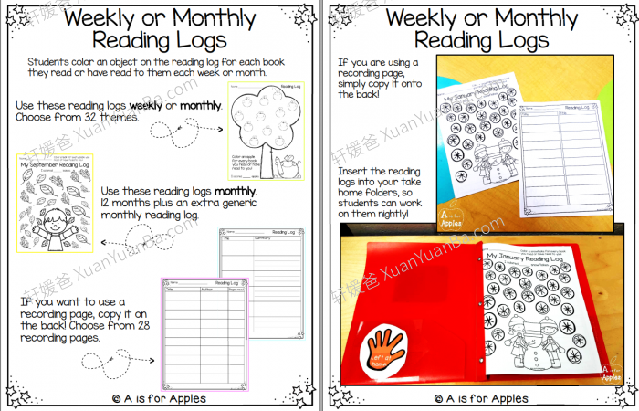 《Differentiated reading logs for whole year 阅读日志》82页阅读打卡记录表PDF  百度云网盘下载