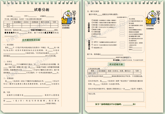 《语文试卷分析格式》学习习惯养成PDF 百度网盘下载