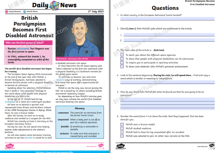 《Twinkle Daily New Reading》800+份儿童新闻阅读资料2023年1-7月带答案PDF 百度网盘下载