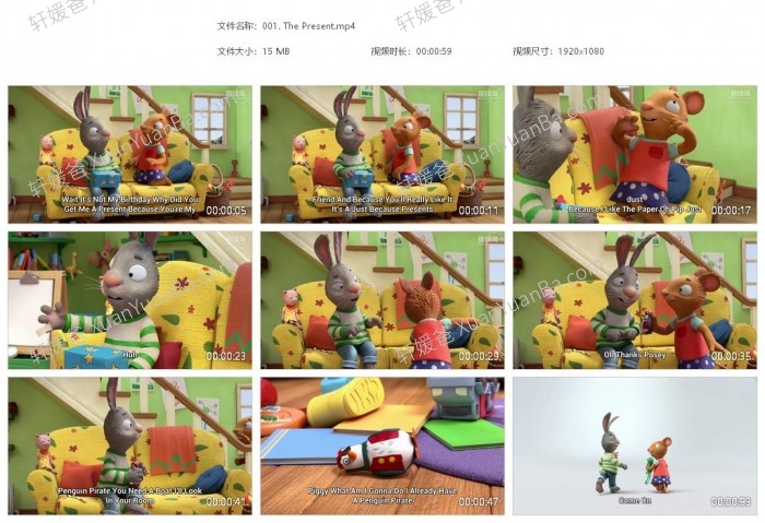 《Pip and posy 波西和皮普》BBC英文启蒙动画片MP4视频+音频+PDF绘本  百度云网盘下载