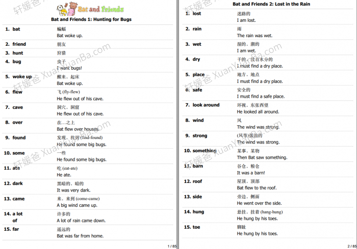 《小蝙蝠和他的朋友们 Bat and Friends》3-6岁英文启蒙动画片音视频+绘本PDF 百度网盘下载