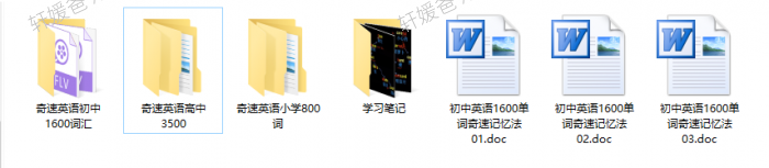 《奇速思维导图记英语单词》800词1600词3500词小学初中高中学习视频+讲义PDF 百度网盘下载