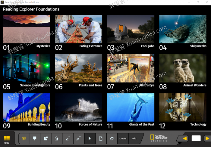 《Reading Explorer 3rd Classroom Presentation Tools》第三版教师老师白板软件F12345全套级别 百度网盘下载