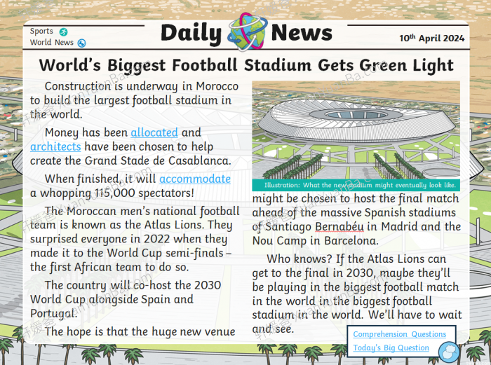 《2024年4月Daily News 儿童新闻阅读材料》时事英文阅读素材PPT 百度网盘下载