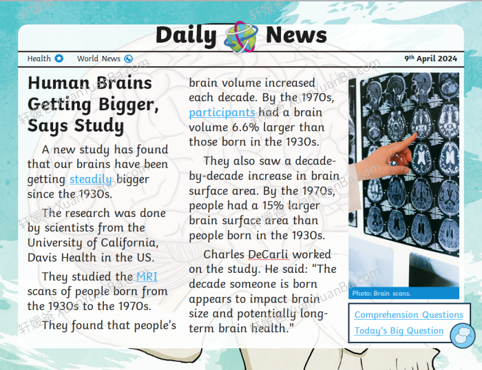 《2024年4月Daily News 儿童新闻阅读材料》时事英文阅读素材PPT 百度网盘下载