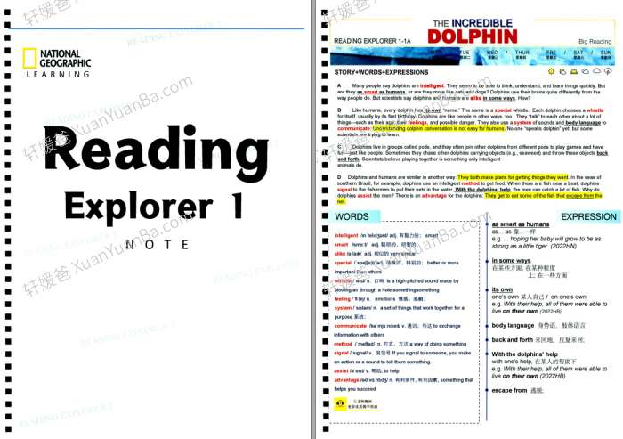 《Reading Explorer第三版精读笔记F\1\2级》RE入门-1-2级精读笔记+思维导图+长难句拆解+作业纸PDF 百度云网盘下载