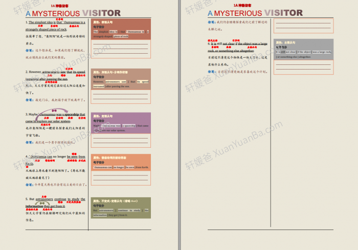 《Reading Explorer第三版精读笔记F\1\2级》RE入门-1-2级精读笔记+思维导图+长难句拆解+作业纸PDF 百度云网盘下载