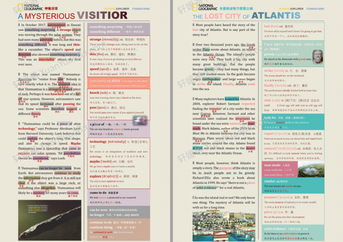 《Reading Explorer第三版精读笔记F\1\2级》RE入门-1-2级精读笔记+思维导图+长难句拆解+作业纸PDF 百度云网盘下载