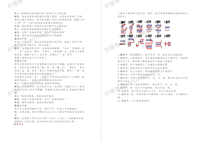 《小学病句修改9大必考类型+12大口诀+200道真题》附答案解析PDF 百度云网盘下载