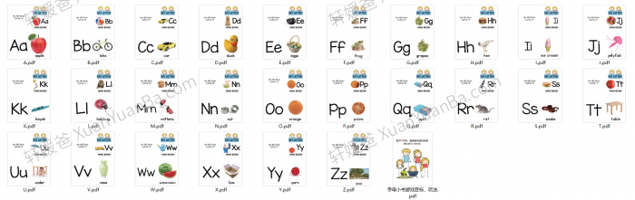 《26本英文字母小书》英语启蒙自然拼读PDF 百度云网盘下载