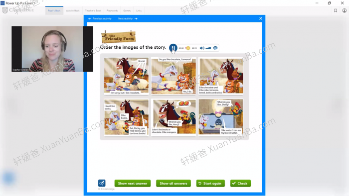 《外教Shelly Power Up L1-5 视频教学课程》5个级别英语外教课MP4视频 百度云网盘下载