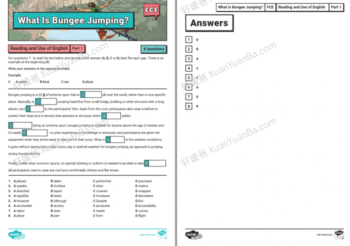 《剑桥英语Twinkl FCE练习题》英文综合阅读理解资源PDF 百度云网盘下载