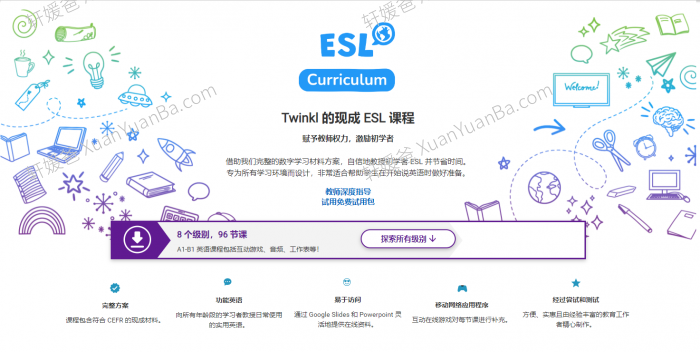 《Twinkl ESL课程L1-L8 96课》A1-B1英语课程互动游戏音频工作表教师资源包PDF 百度云网盘下载