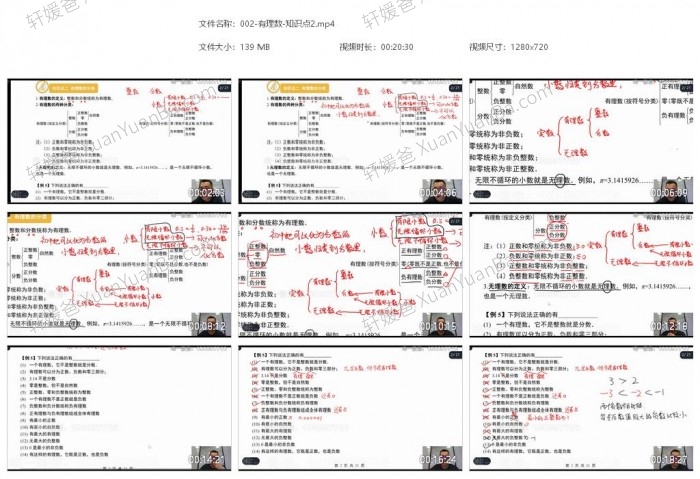 《海淀李老师初中数学成长大全》知识点总结MP4视频课程 百度云网盘下载