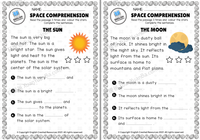 《七大主题低龄阅读理解 Reading Comprehension》小学英文初级阅读理解练习纸PDF电子版 百度云网盘下载
