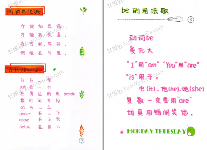 《手绘学霸笔记英语语法口诀》81页小学初中语法PDF 百度云网盘下载