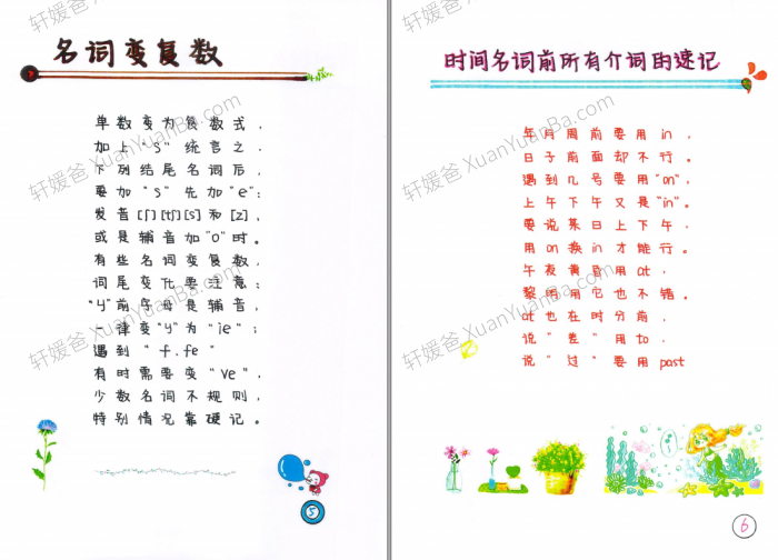 《手绘学霸笔记英语语法口诀》81页小学初中语法PDF 百度云网盘下载