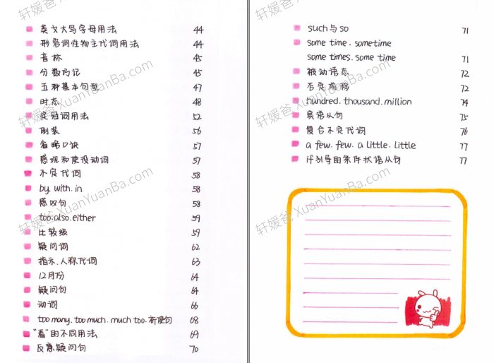 《手绘学霸笔记英语语法口诀》81页小学初中语法PDF 百度云网盘下载
