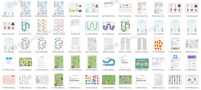 《Twinkl主题桌游》英语数学主题互动桌游英文教具PDF 百度云网盘下载