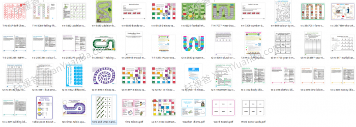 《Twinkl主题桌游》英语数学主题互动桌游英文教具PDF 百度云网盘下载
