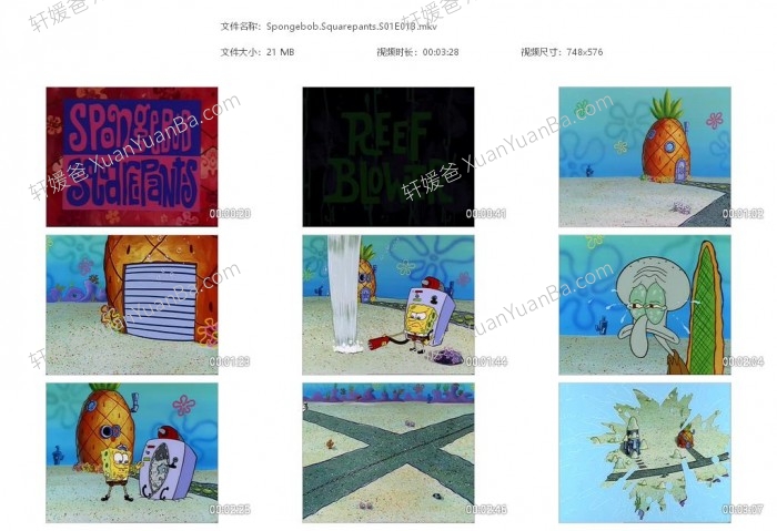 《海绵宝宝英文版第1-8季》英文原版动画片MKV视频 百度云网盘下载