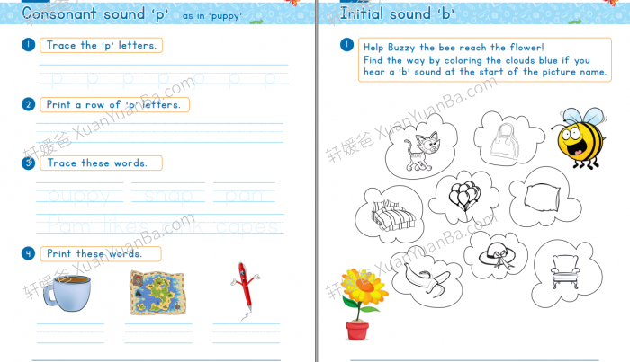 《国外机构自然拼读练习册 Lesson 1-3 Phonics Workbook》三个级别英文启蒙拼读练习册PDF 百度云网盘下载