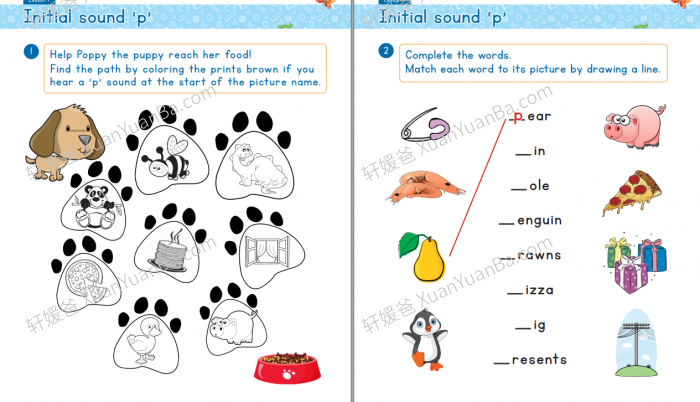 《国外机构自然拼读练习册 Lesson 1-3 Phonics Workbook》三个级别英文启蒙拼读练习册PDF 百度云网盘下载