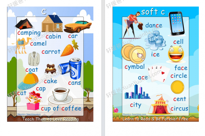 《168张自然拼读精美海报 Phonics Posters》小学英语自然拼读海报素材PDF 百度云网盘下载