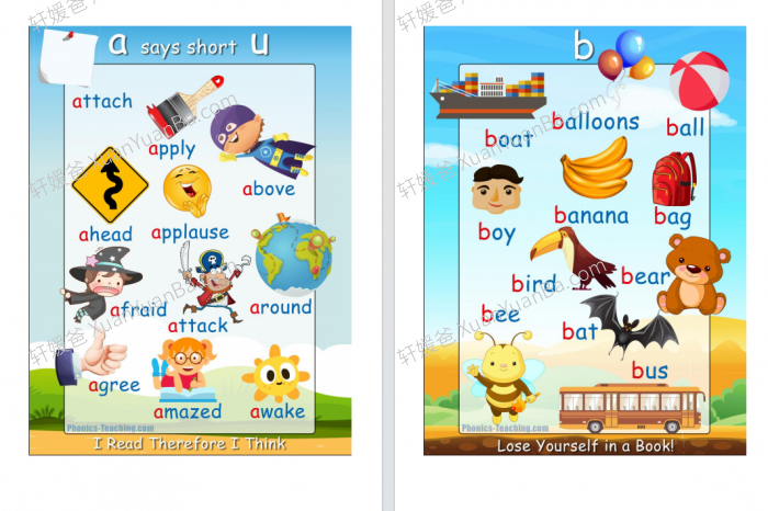 《168张自然拼读精美海报 Phonics Posters》小学英语自然拼读海报素材PDF 百度云网盘下载