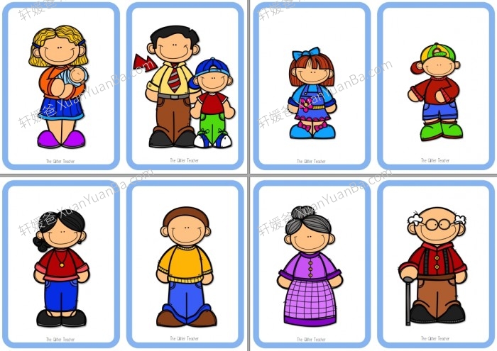 《家庭主题练习 My Family worksheets》三上英语Unit2配套练习+闪卡PDF 百度云网盘下载