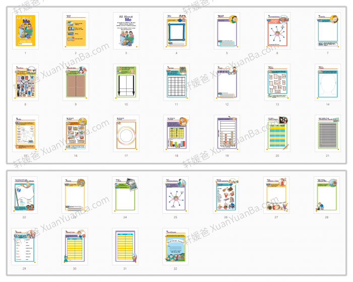 《All About me Activity Book》32页国外精美小学英语自我介绍素材PDF 百度云网盘下载