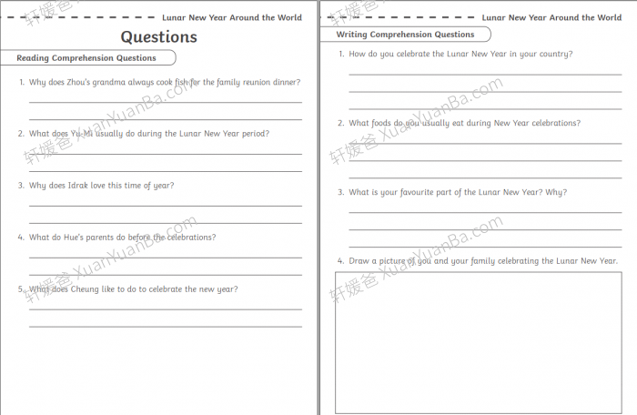 《Lunar New Year for Beginners》初学者的农历新年英文阅读理解练习带答案PDF 百度云网盘下载