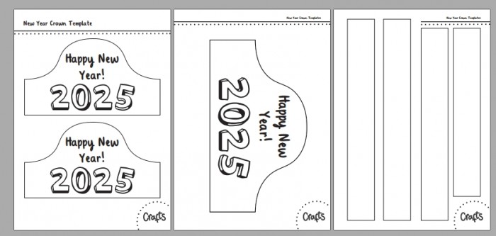 《2025 New Year Crown 新年皇冠头饰》英语新年手工素材PDF 百度云网盘下载