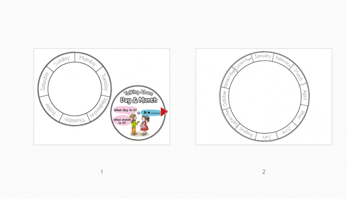 《日期月份转盘Talking about Day & Month》英语日常对话手工转盘素材PDF 百度云网盘下载